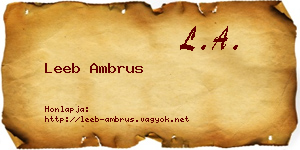 Leeb Ambrus névjegykártya